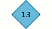 Road Sign Schild mit Saugnapf - Lichtblau (13)